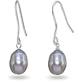 Sterling Silver Baroque Cultured Freshwater Pearl Dainty Drop Dangle Earrings