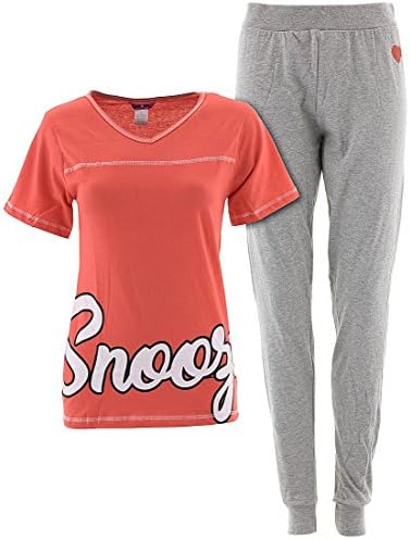 Glam Jamz Juniors Snooze Red Gray Pajamas L
