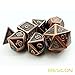 Bescon Copper Solid Metal Polyhedral D&D Dice Set of 7 Copper Metallic RPG Role Playing Game Dice 7pcs Set D4-D20