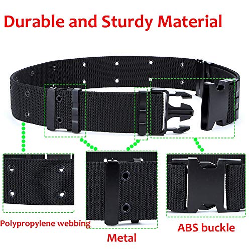 Survival Tactical Belt, Emergency Fire Rescue Rigger Waist Belt Military CQB Belt Black