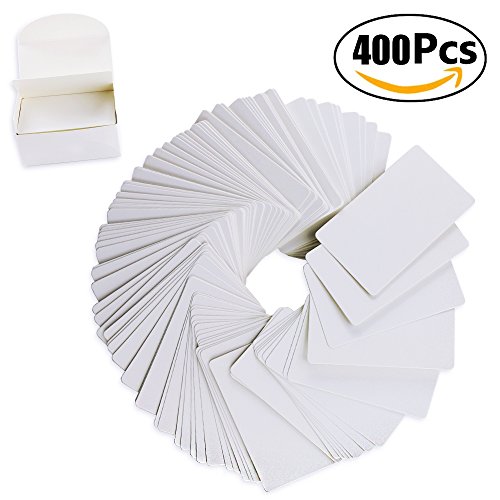 Weoxpr 400pcs White Blank Kraft Note Paper Business Cards Vocabulary Word Card Message Card DIY Gift Card Blank Paper Tags - Thumbnail 6