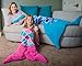 Fin Fun Mermaid Tail Blanket Kids, Girls and Boys - Cuddle Tails - Perfect Birthday Kids, Pink Dream