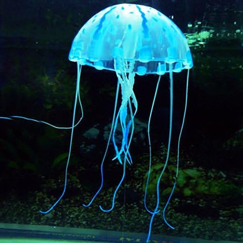 New Jellyfish S Blue Aquarium Fish Tank Landscape Decoration Glow Simulation Animal Plants Ornament no.07