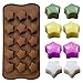 Stars Shaped Ice Tray, DaKuan 4 Packs Flexible Chocolate Molds, Reusable Stars Shaped Candy Making Molds, Food Grade Molds for Chocolate Molds, Homemade Soap - Brown