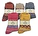 LuluVin's Women's Colorful Crew Vintage Inspired Knit Socks (5 Pairs) Multicolored with Dots