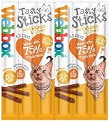 Webbox NEW 6 Pack Mixed Cat Sticks Treats Cod Duck Beef Chicken Turkey Salmon view 3