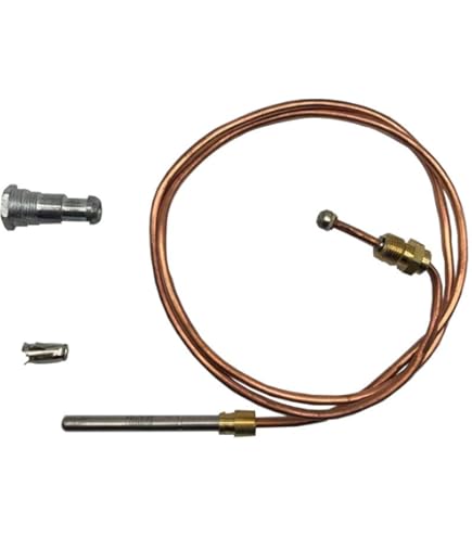 Thermocouple Pour Cuisinière à Gaz - Tête M6x0,75, Filetage M9x1, Longueur 600 Mm Avec 5 Écrous