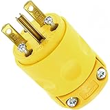 Leviton 615PV 15 Amp, 250 Volt, 2P, 3W, Plug, Straight Blade, Grounding - Yellow