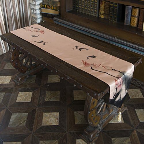 JINGJIE dining table Decoration Table runner,Tea table shoebox Tv cabinet Towel dust-proof Table runner Modern Simple classical Fabric Table runner-A 33x240cm(13x94inch)