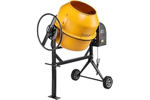 Hoteche 850W Electric Cement Mixer - 7.1 Cu.Ft Portable Concrete Mixer - Heavy Duty Construction Mixer for Concrete, Mortar & Stucco