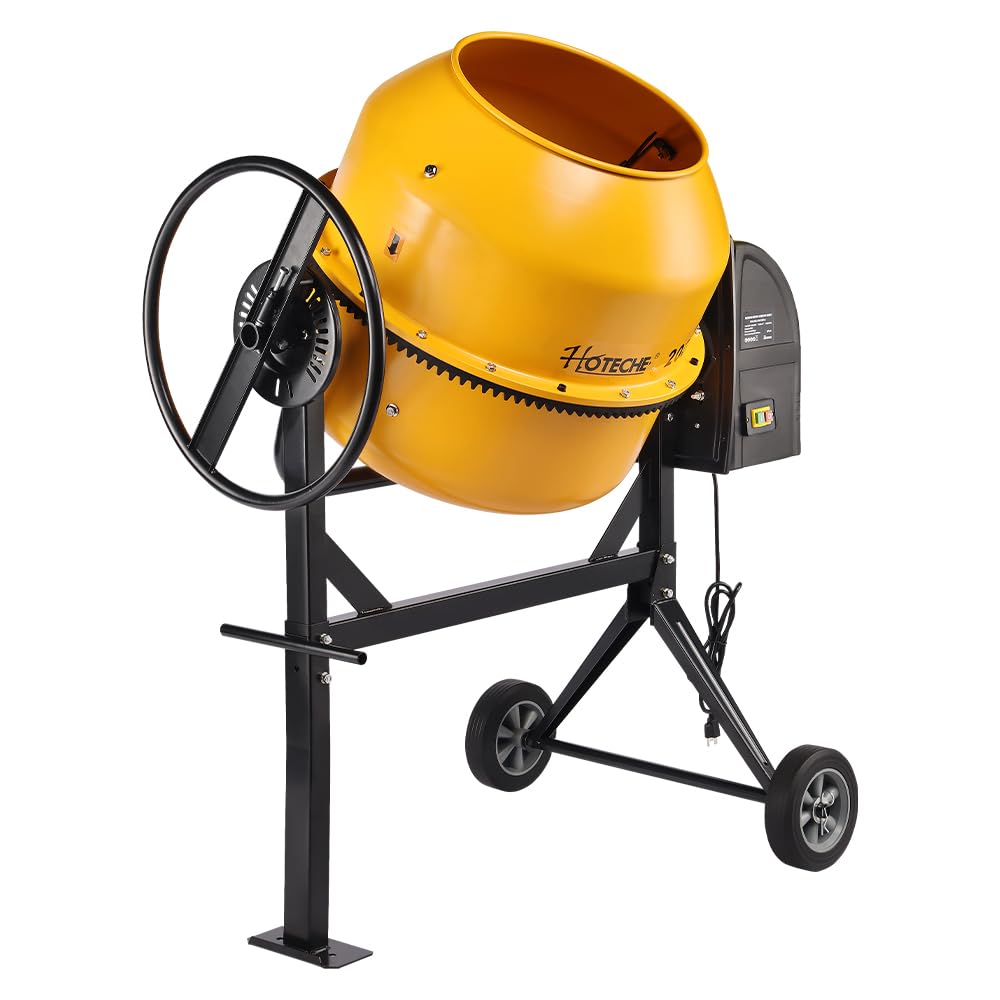 Photo 1 of Hoteche 850W Electric Cement Mixer - 7.1 Cu.Ft Portable Concrete Mixer - Heavy Duty Construction Mixer for Concrete, Mortar & Stucco