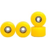 Teak Tuning Apex New Street Fingerboard Wheels, 71D Banana Yellow | Custom Urethane Made in Rochester NY, Endless Spin, Bearing Pocket Lock, 7.7mm Diameter, Set of 4, Indoor and Outdoor Use