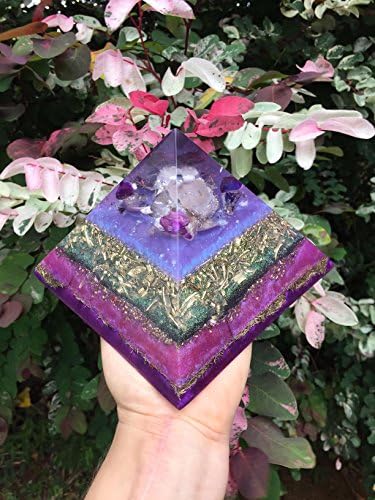 Pau Ka Huakaʻi Journey's End EXTRA LARGE Orgone Pyramid with Spirit Quartz, Lepidolite and Sugilite