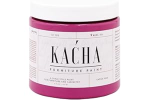 Kacha Furniture Paint | Pink Chalk Style Paint for Furniture, Cabinets, and Crafts | Pint -16 oz | Kacha Pink | Low VOC | Matte | (Topcoat Required)
