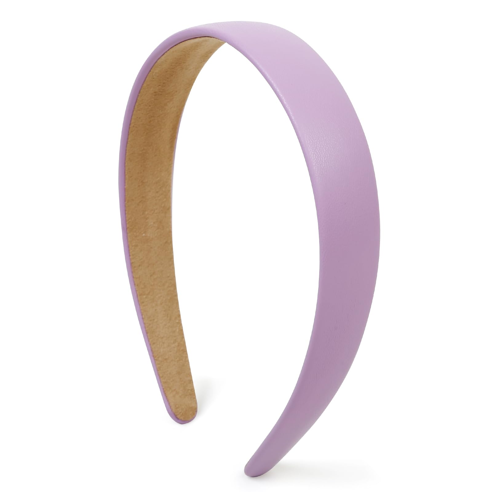 Photo 1 of Purple Headbands for Women Lavender Hairband Faux Leather Headband for Women and Girls Plastic Hard Head Band Solid Colors 1 Inch Thin Hair Bands
