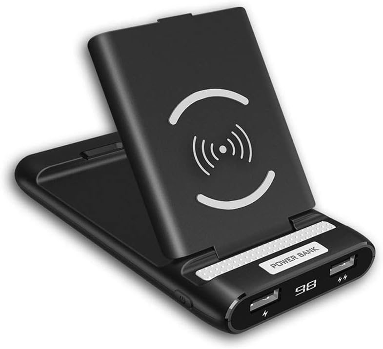 XUNMAIF ELE Fast Wireless Power Bank 10000MAH,Universal Charger with Digital Display and Foldable Bracket Charging,Compatible with iPhone XR/XS/XS MAX/X and More Smartphone
