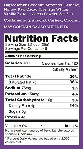 Paleo Grain-Free Granola | Bubbas Fine Foods Uber Chocolate | Gluten-Free Breakfast Cereal | 6 Ounce | Pack of 1 - Thumbnail 3