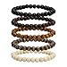 MILAKOO Wood Bead Bracelet Tibetan Buddhist Meditation Mala Prayer Beads Men Elastic Bracelet 6/8mm