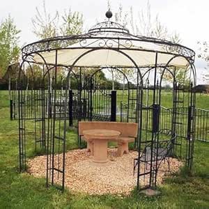 Mpire - Cenador de jardín (metal, hierro, 260 cm de diámetro