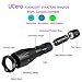 UCero XML-T6 LED Flashlight Outdoor Handheld Portable Tactical and Rechargeable, Water Resistent Brightness Torch Black Aluminum Alloy 5.35-6.22 in , with 2 PCS 18650 Batteries for Outdoor Activities