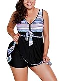 CICIDES Womens Tribal Printed Tankini With Boyshort Tankini Swimsuits(M-XXXL)