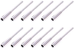 12-Pack Aluminum Arrow Insert Adapters for 4.2mm Arrow Shafts – Compatible with Broadheads, Practice & Hunting Arrows, Silver