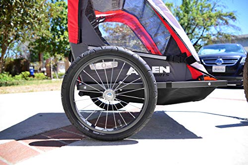 Allen Sports Deluxe 2-Child Steel Bicycle Trailer, Red (Renewed)