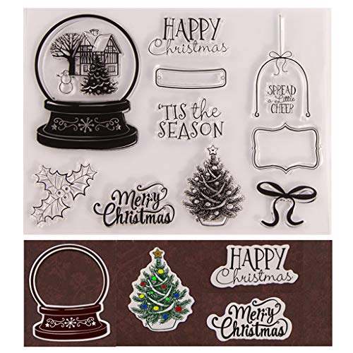 Merry Christmas Seal Stamp with Cutting Dies Stencil Set DIY Scrapbooking Emboss