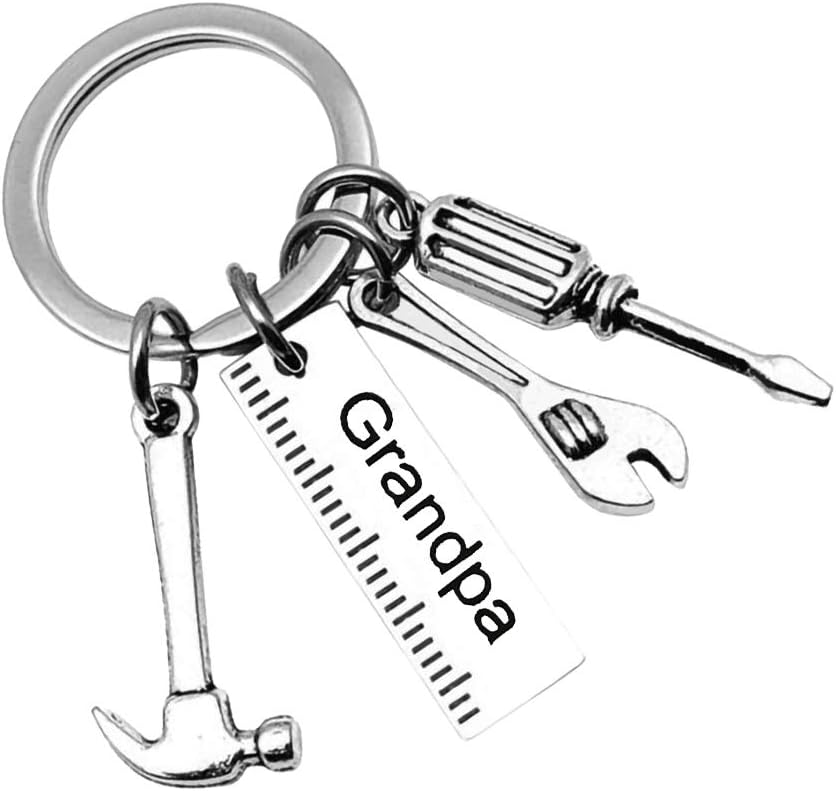 Grandad Keyring Gift Fathers Day Gift Grandad Ruler Keychain Tool Charms Pendant Keyring Christmas Birthday Gift for Grandad Thanksgiving Gift Grandad Gift from Granddaughter Grandson