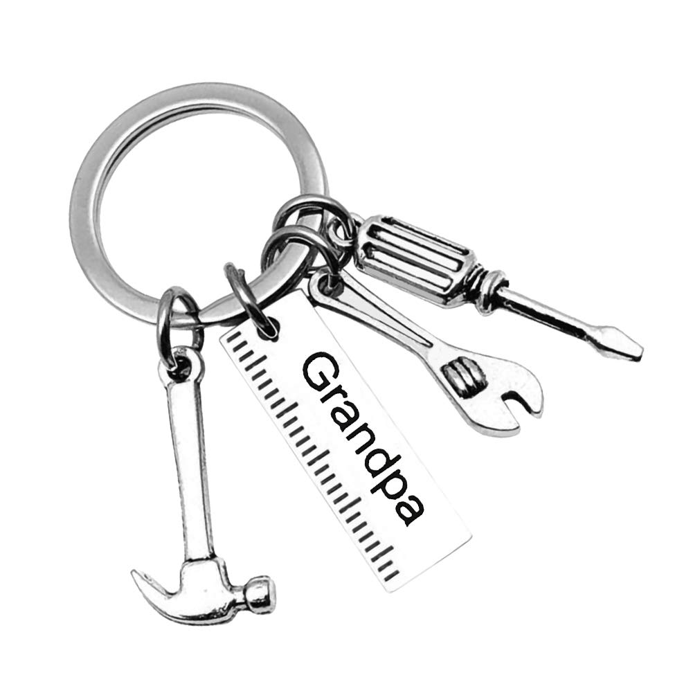 Grandad Keyring Gift Fathers Day Gift Grandad Ruler Keychain Tool Charms Pendant Keyring Christmas Birthday Gift for Grandad Thanksgiving Gift Grandad Gift from Granddaughter Grandson