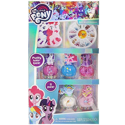 TownleyGirl My Little Pony Nail Art Set with nail polish, nail gems, nail file and cuticle stick