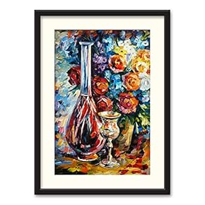 Black Framed Canvas Wall Art Oil Painting Flower Home Artwork Decoration for Living Room, Bedroom - 23x31 inches