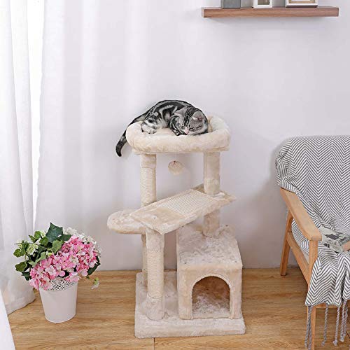 SUPERJARE Cat Tree with Extra Scratching Board & Posts, Kitten Tower