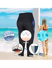 CtriLady   Pantalones de neopreno para mujer de cintura alta para protección solar UV de 0.098 in, para buceo, snorkel, surf, natación, deportes acuáticos