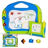 ThinkMax Drawing Board for Kids, Magna Doodle Drawing Board Set of 2, Magnetic Sketching Erasable Pad Children Painting Toys with 3 Stampers, Idea for Writing, Painting and Early Learning