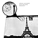 Amagical Frech Paris Eiffel Tower City of Love 16 Piece Bathroom Mat Set Shower Curtain Set Black and White Bath Mat Contour Mat Toilet Cover Waterproof Shower Curtian 12 Hooks