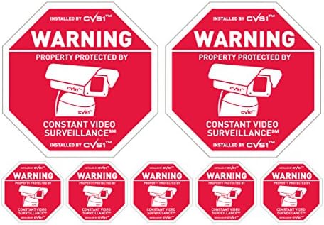 2 CCTV Security Camera Warning Signs 6 CCTV Security Decals