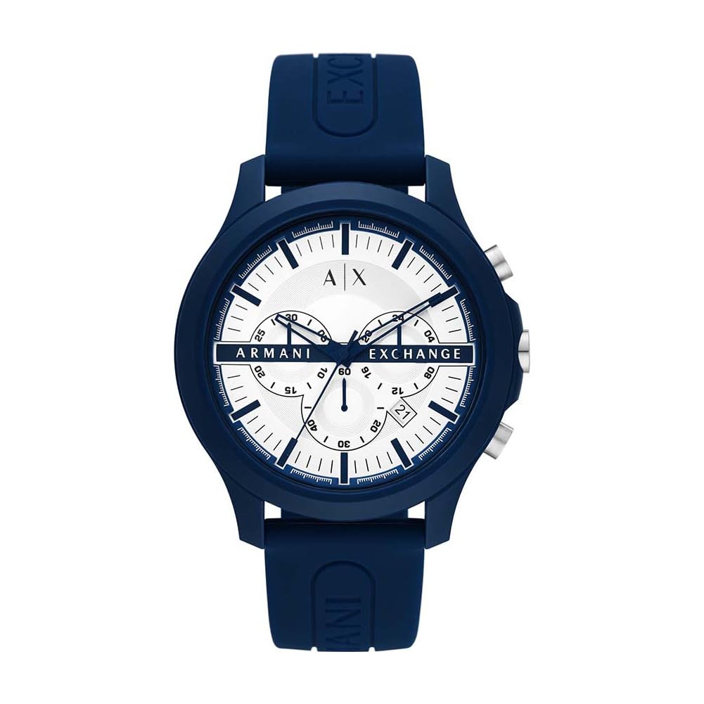 Armani Exchange Watch for Men, Quartz Chronograph Movement and 46mm Case Size with Silicone or Leather Strap