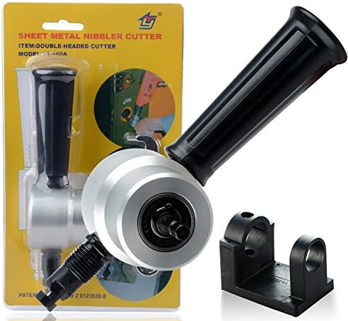 Double Head Metal Sheet Nibbler Cutter Drill, 360 degree Adjustable Metal Cutters Tools (Metal Cutter-Full SET)