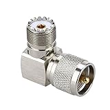 RF Coaxial Cable Connector UHF PL259 Male Plug to S0239 Female Jack Right Angle 