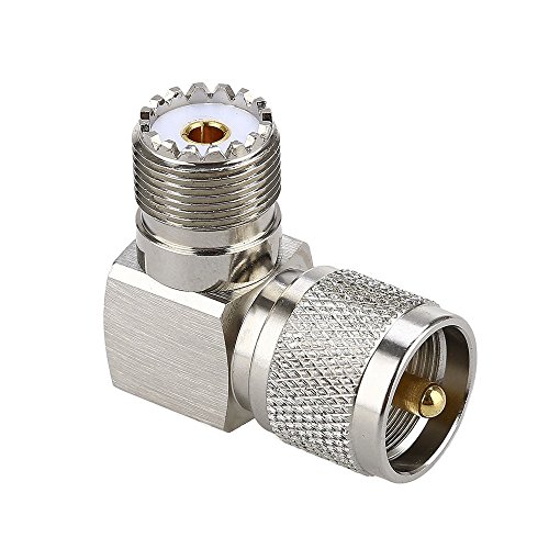 RF Coaxial Cable Connector UHF PL259 Male Plug to S0239 Female Jack Right Angle Radio Antenna Adaptor