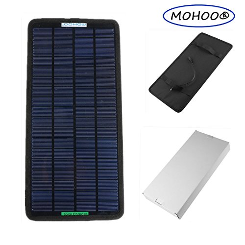 Solar Panel Charger, MOHOO 18V 12V 7.5W Portable Solar Car Boat Power Sunpower Solar Panel Battery Charger Maintainer for Automobile Motorcycle Tractor Boat Batteries