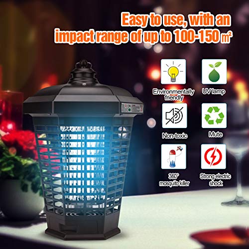 Electric Bug Zapper, Indoor and Outdoor Mosquito Zappers 4200V Waterproof IPX4 with UV Tube and Attractant 2 in 1 Trap Insect for Home Garden Backyard Patio Porch