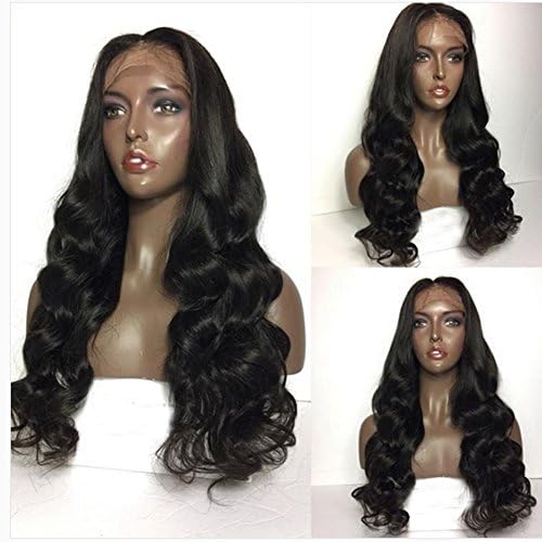 Brzailian Human Hair Full Lace Wigs Natural Color Body Weave 180% Density Human Hair Lace Front Wig (16", lace frontal wig)