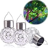 Shopere Solar Hanging Light Decoration Globe Ball Color Changing LED Landscape Lighting for Garden Patio Yard Home Decor 4 Pack