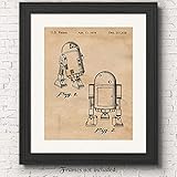 Original Star Wars R2D2 Patent Art Poster Prints, Set of 1 (11x14) Unframed Photo, Great Wall Art Decor Gifts Under 15 for Home, Office, Garage, Man Cave, Student, Teacher, Comic-Con & Movies Fan