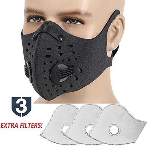 MoHo Dust Mask, Upgrade Version Activated Carbon Dustproof Mask Windproof Foggy Haze Anti-Dust Mask Motorcycle Bicycle Cycling Ski Half Face Mask for Outdoor Activities