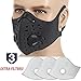 MoHo Dust Mask, Upgrade Version Activated Carbon Dustproof Mask Windproof Foggy Haze Anti-Dust Mask Motorcycle Bicycle Cycling Ski Half Face Mask for Outdoor Activities (Gray+3 Extra Filter)