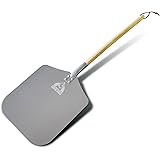 Chicago Brick Oven Pizza Peel 12" x 14", Pizza Paddle, 35.5" Long Aluminum Metal Pizza Peel with Detachable 21" Wooden Handle