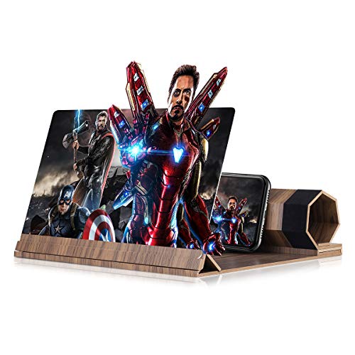 12'' Screen Magnifier for Smartphone - Mobile Phone 3D Magnifier Projector Screen for Movies, Videos, and Gaming - Foldable Phone Stand with Screen Amplifier - Compatible with All Smartphones